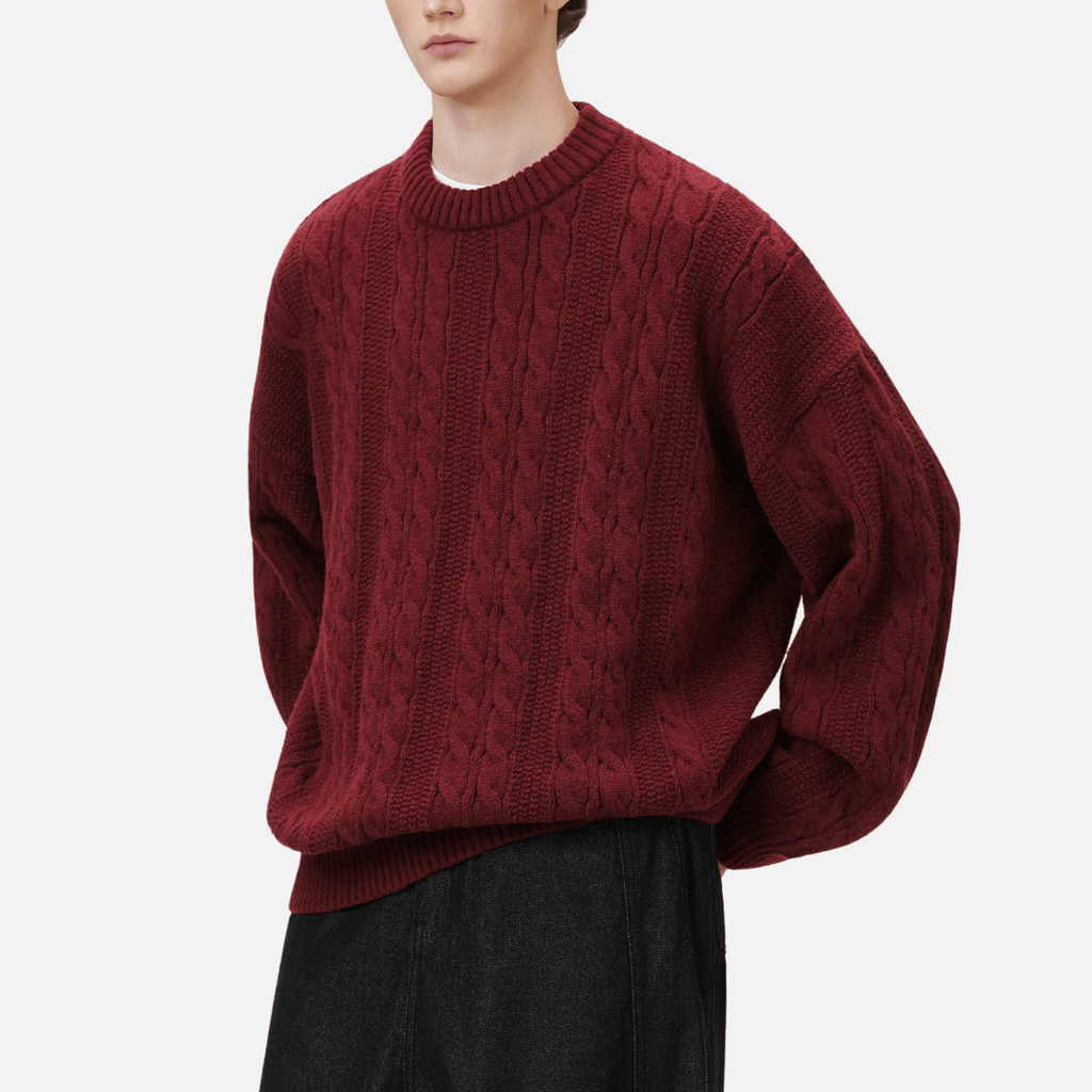 Cable Knit Crewneck Sweater