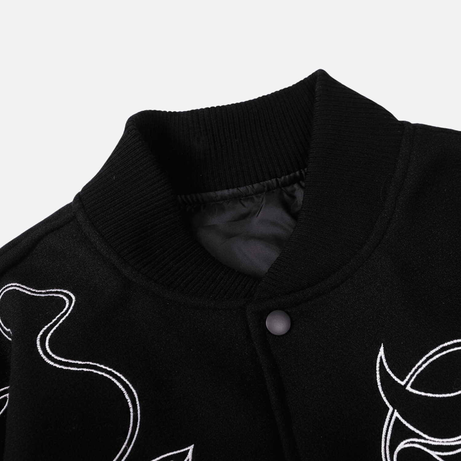 Symbol Embroidery PU Leather Stitching Baseball Jacket