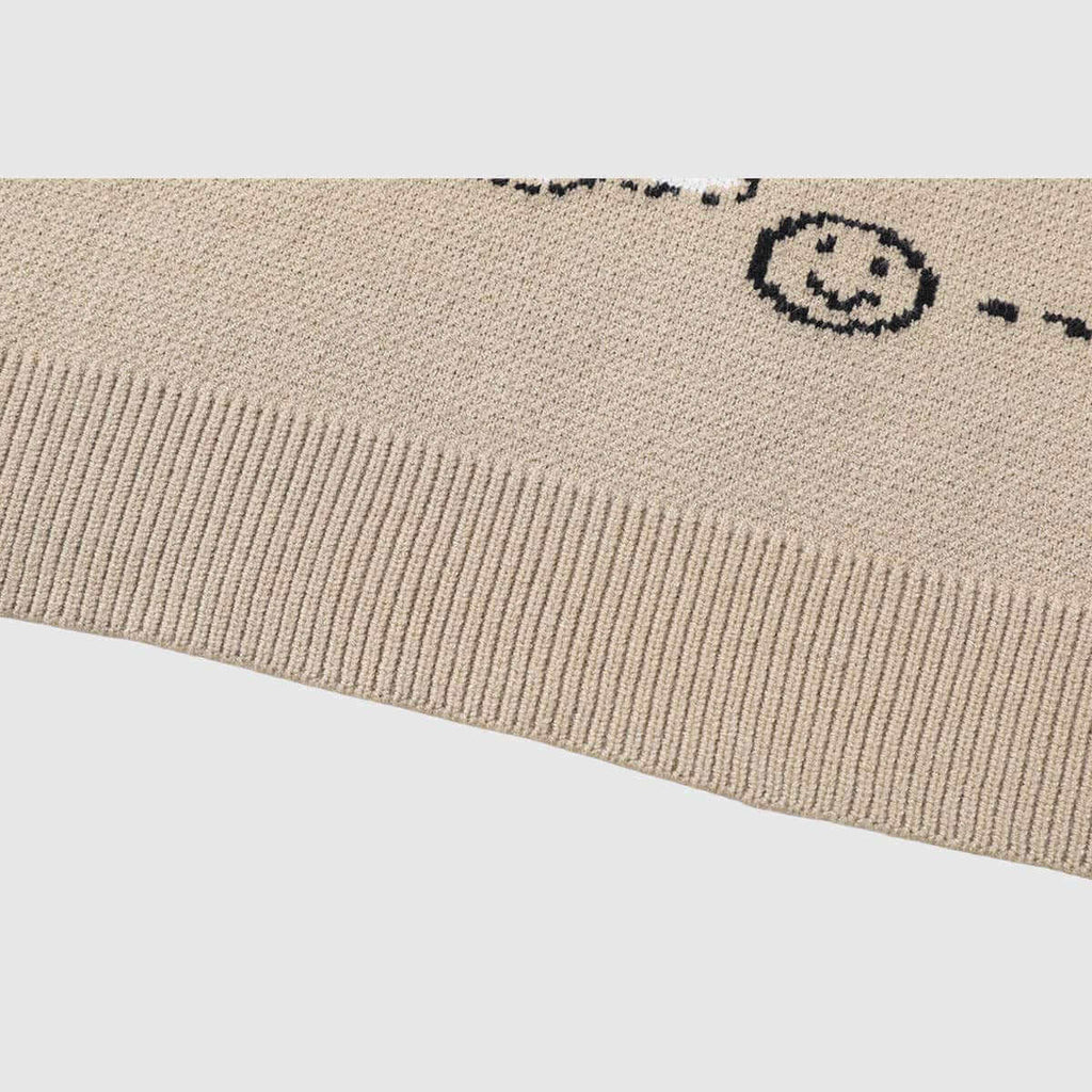 Dog Pattern Oversized Knit Sweater