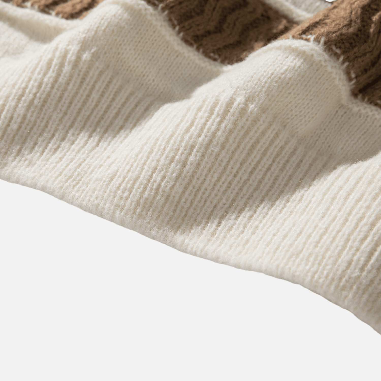 Striped Cable Patchwork Design Pullover