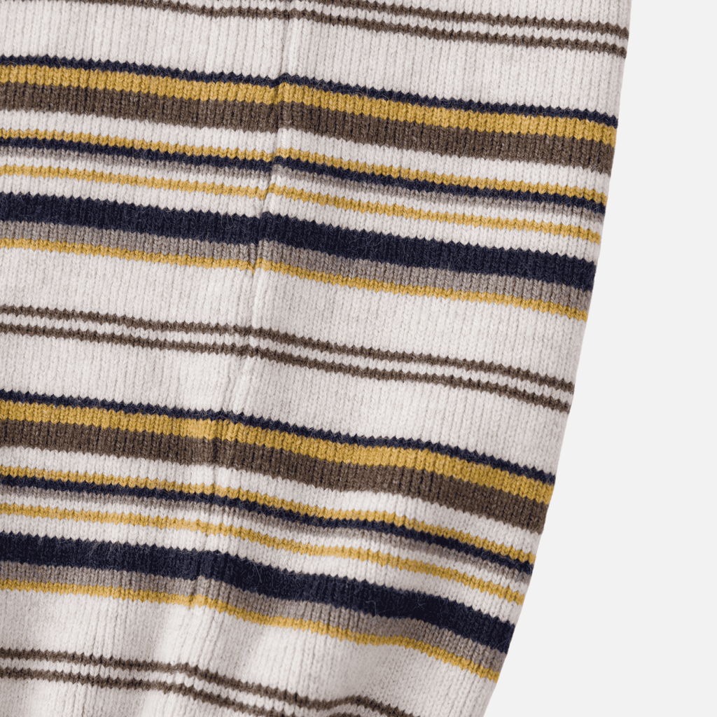 Japanese Retro Colorblock Stripe Polo Sweater