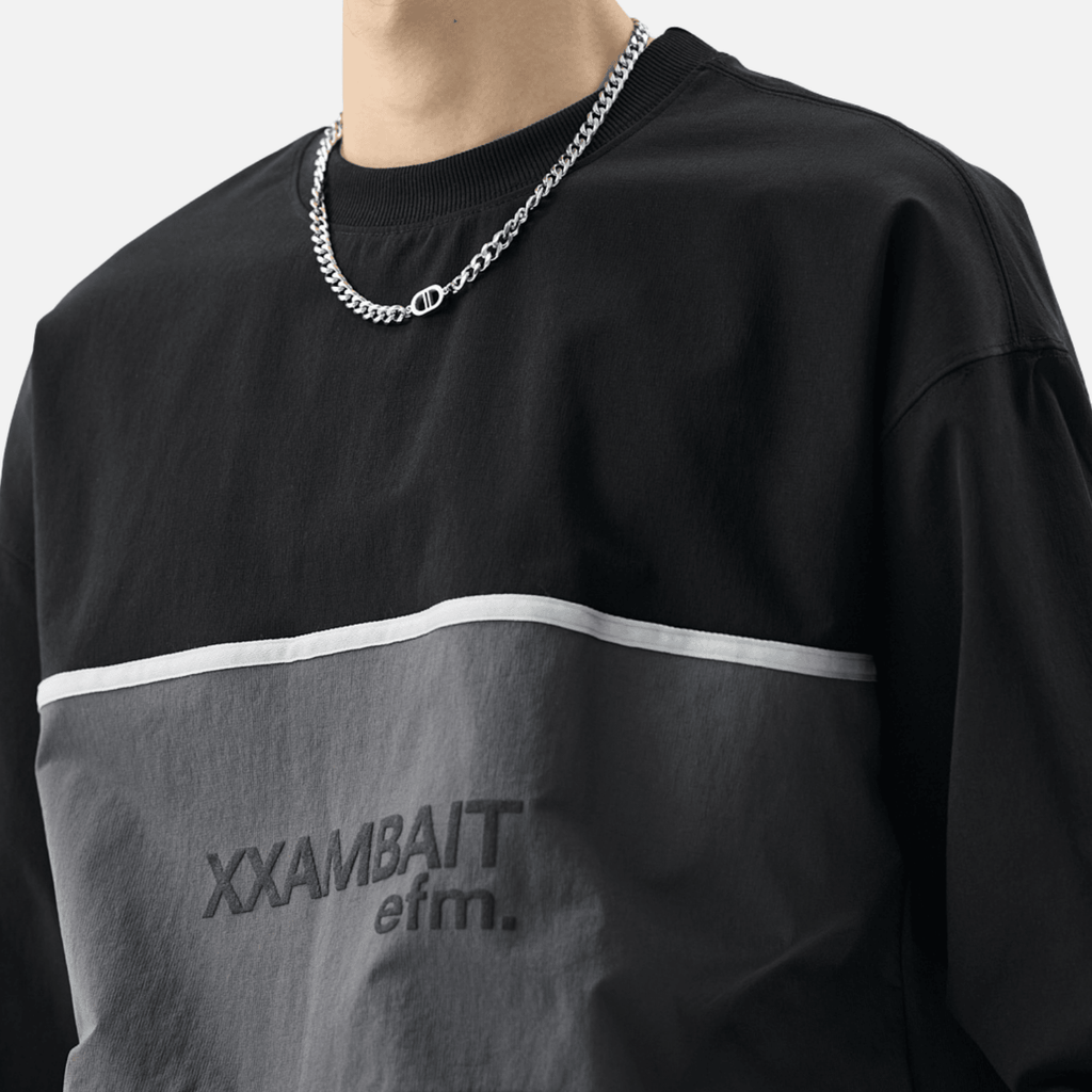 Tricolor Stripe Patchwork Sweatshirt