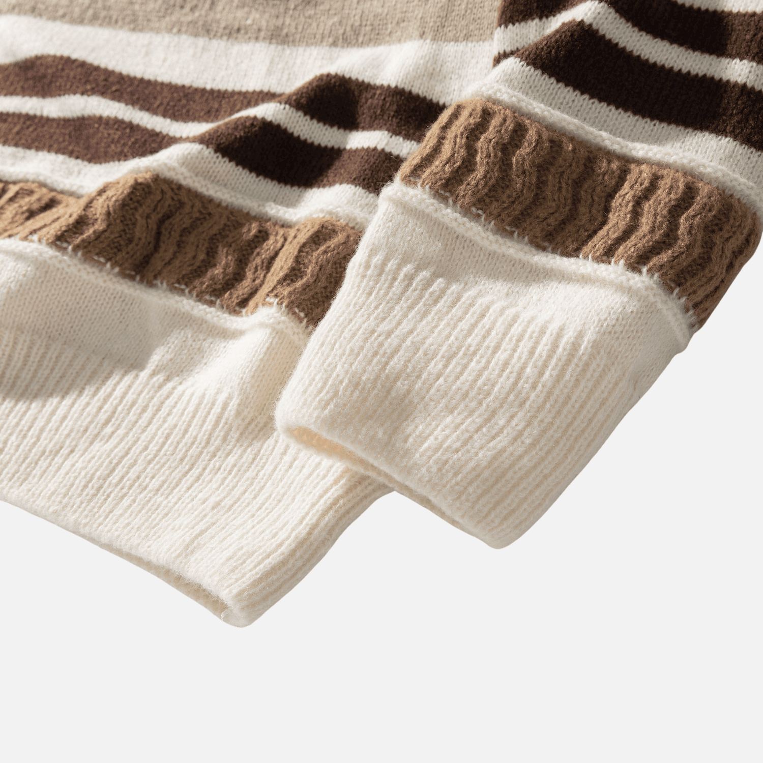 Striped Cable Patchwork Design Pullover