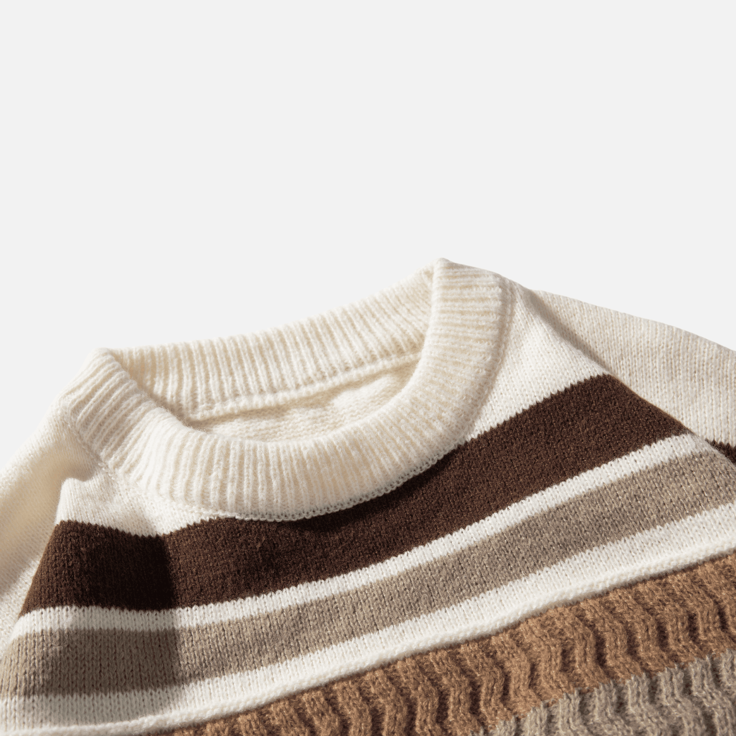 Striped Cable Patchwork Design Pullover