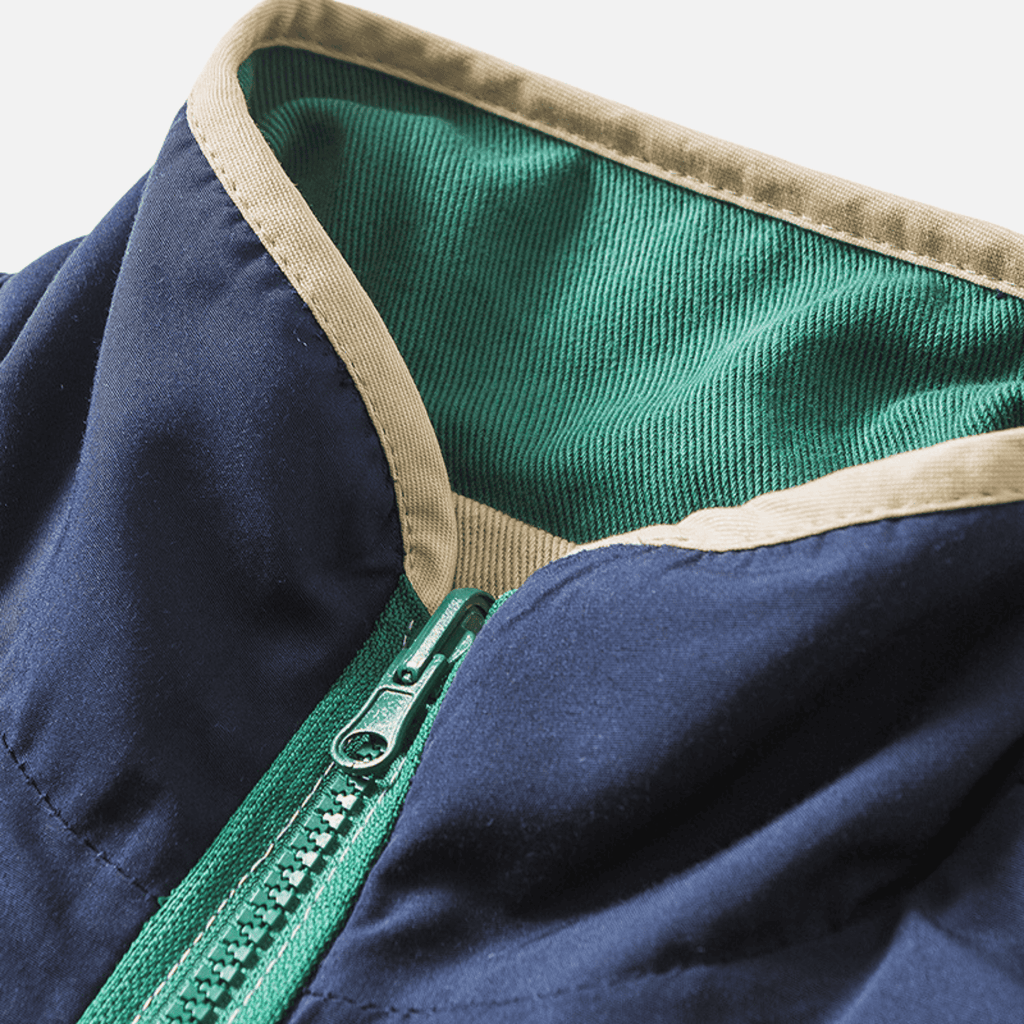 Reversible ColorBlock Stand‑Collar Jacket