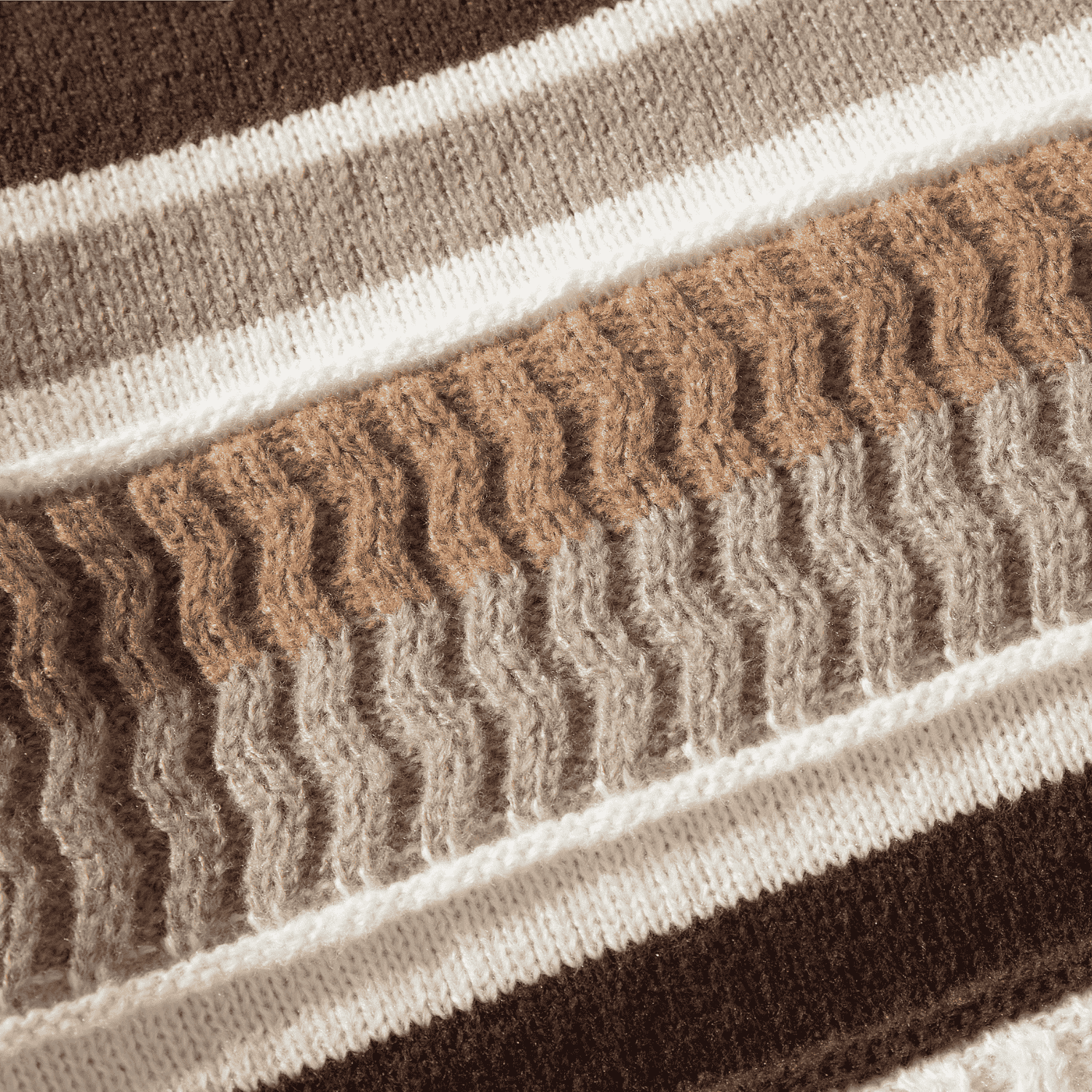 Striped Cable Patchwork Design Pullover