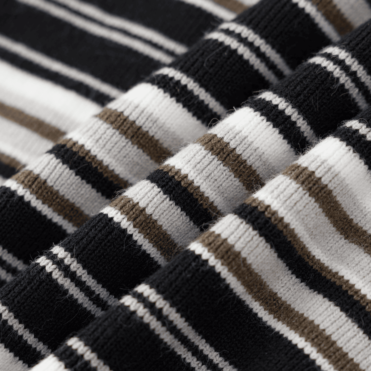 Japanese Retro Colorblock Stripe Polo Sweater