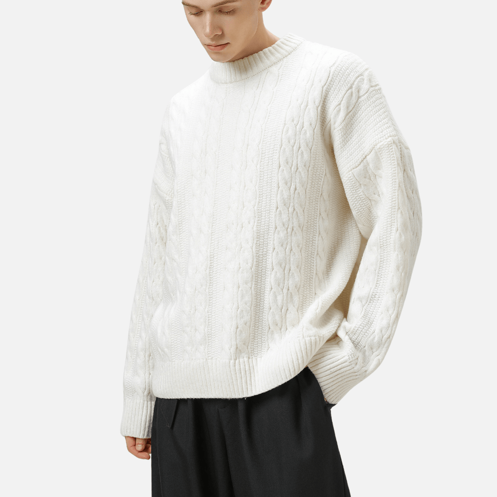 Cable Knit Crewneck Sweater