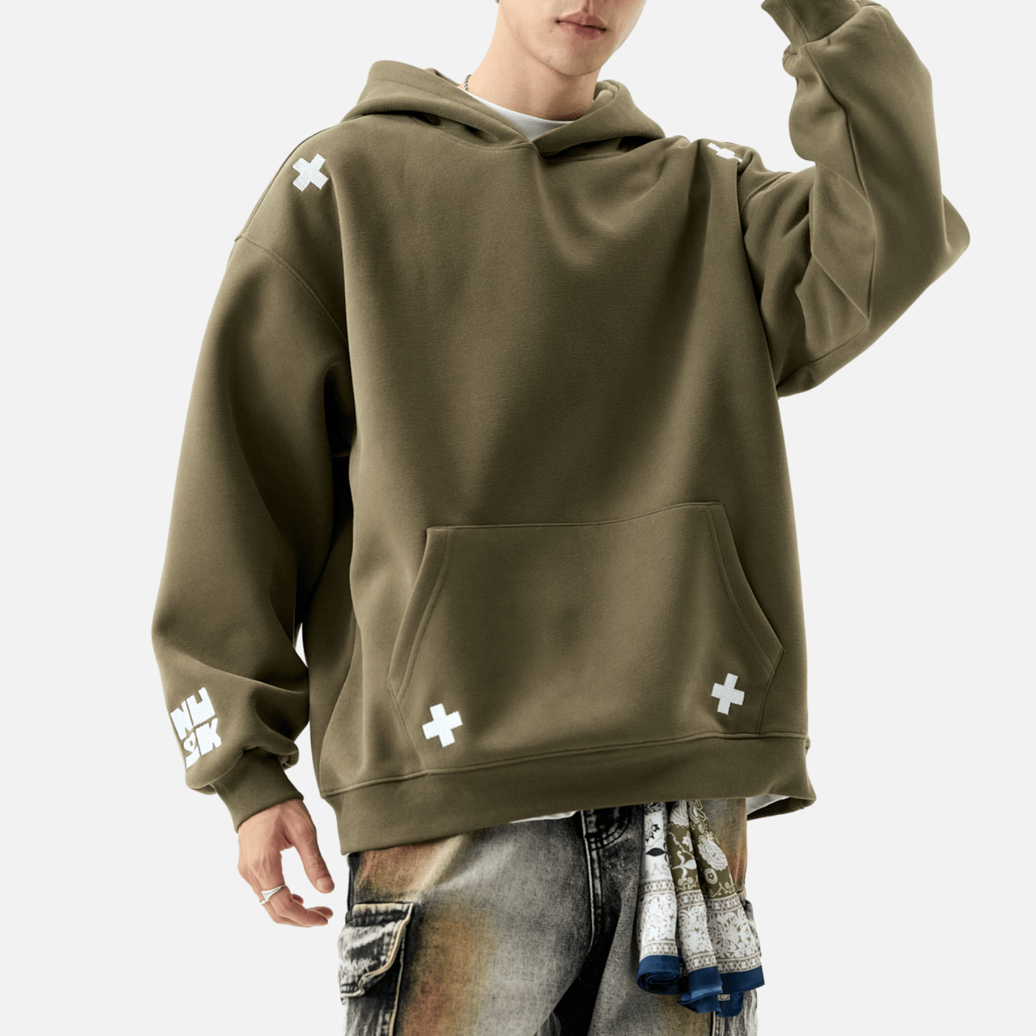 Embroidered Letter Patch Sweatshirt