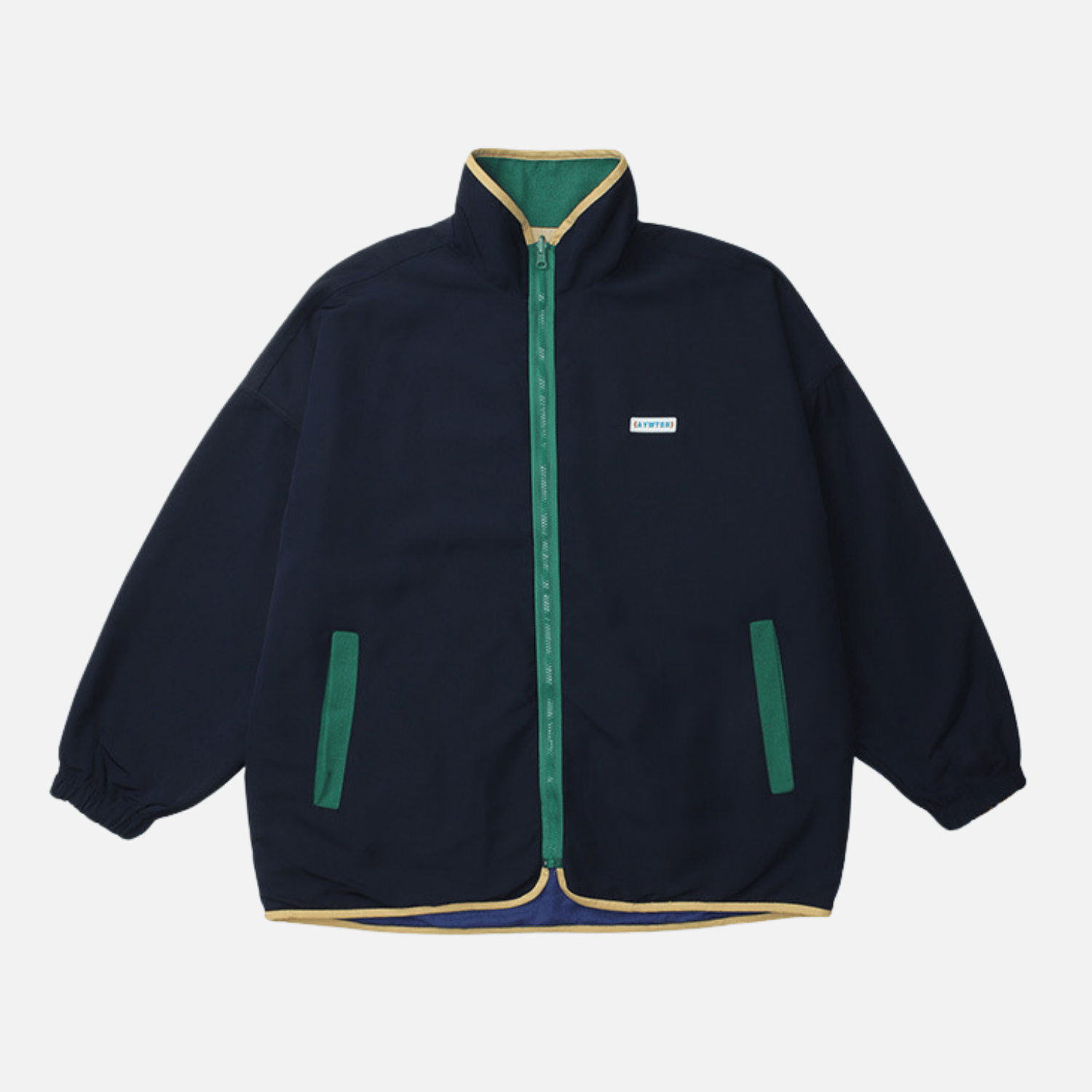 Reversible ColorBlock Stand‑Collar Jacket