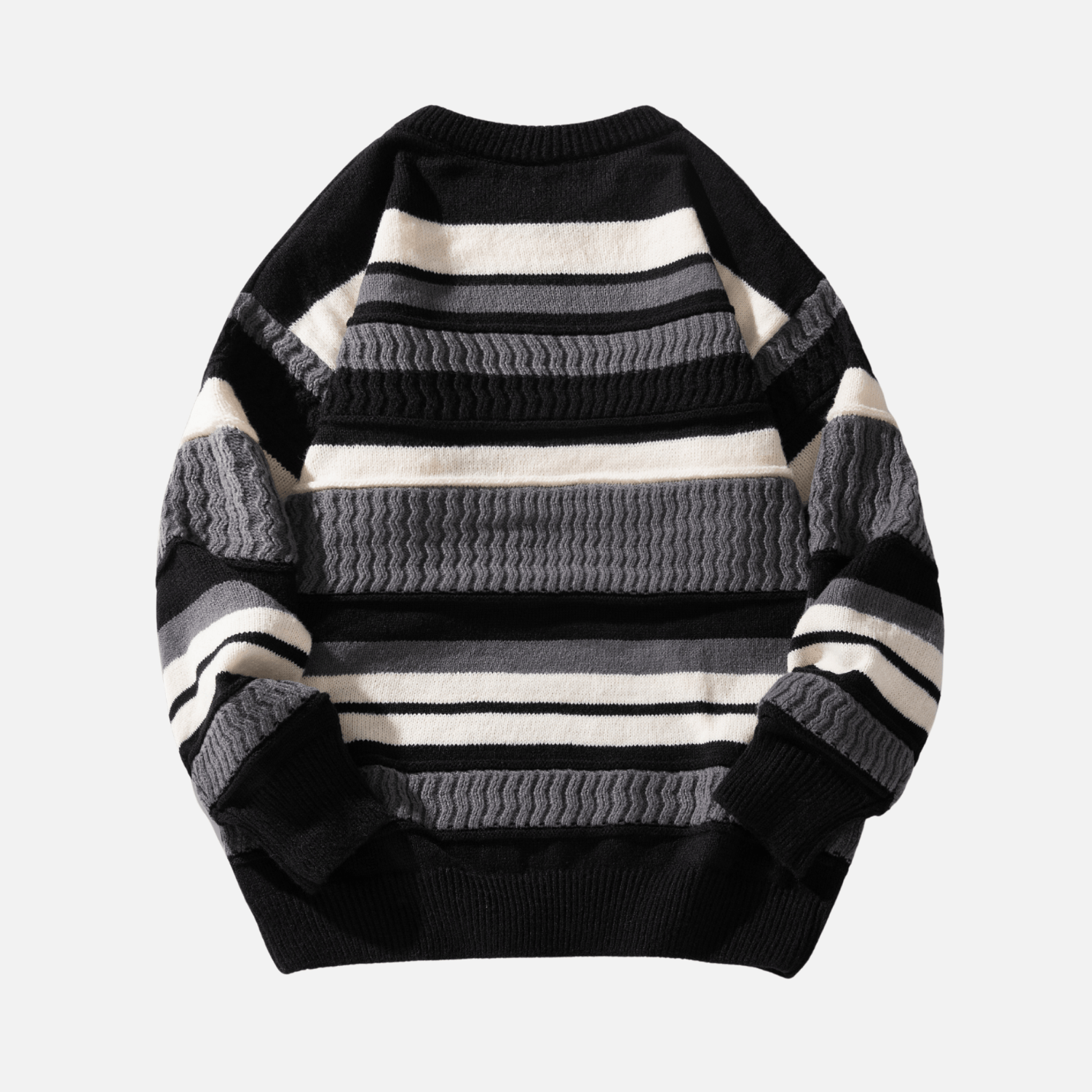Striped Cable Patchwork Design Pullover