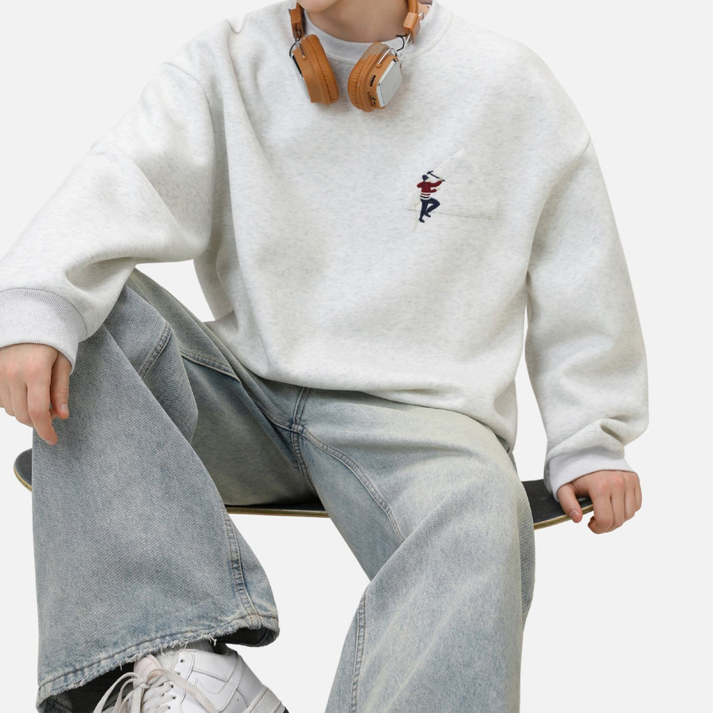 Climbing Embroidery Crewneck Sweatshirt