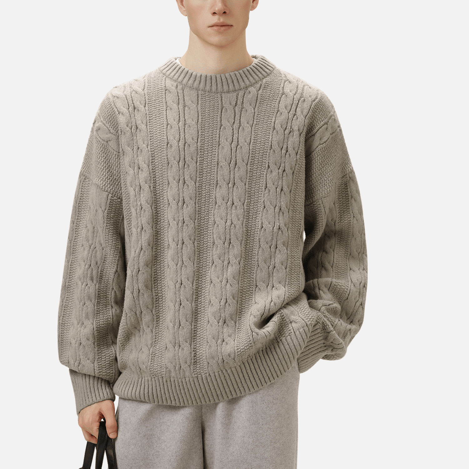 Cable Knit Crewneck Sweater