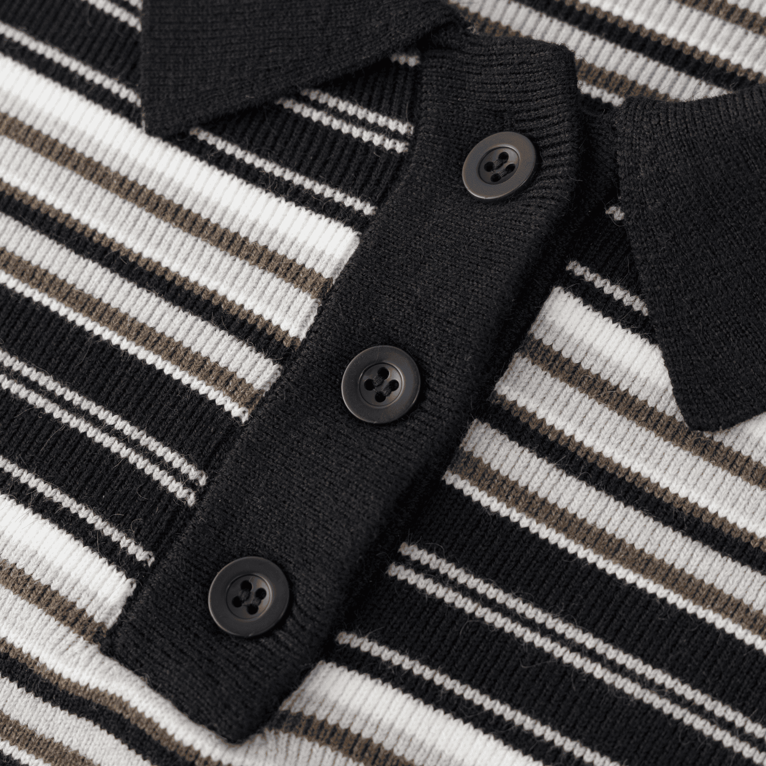 Japanese Retro Colorblock Stripe Polo Sweater