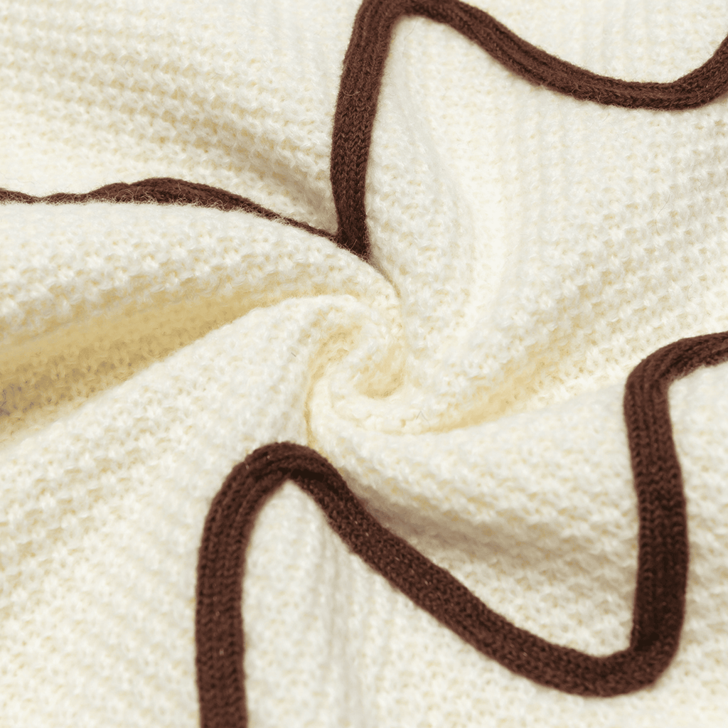 Colorblock Stitch Knit Sweater