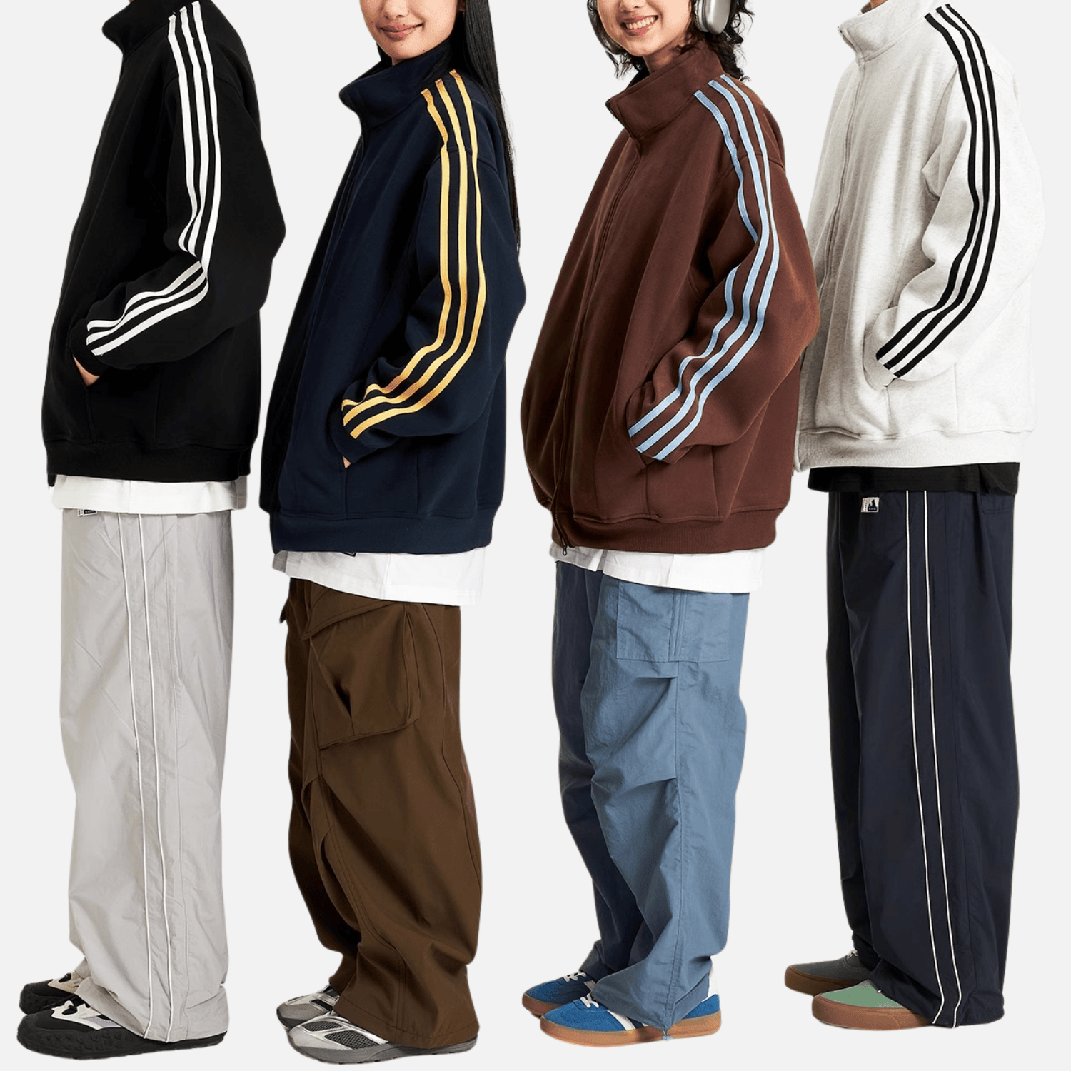 Striped Stand Collar Jacket