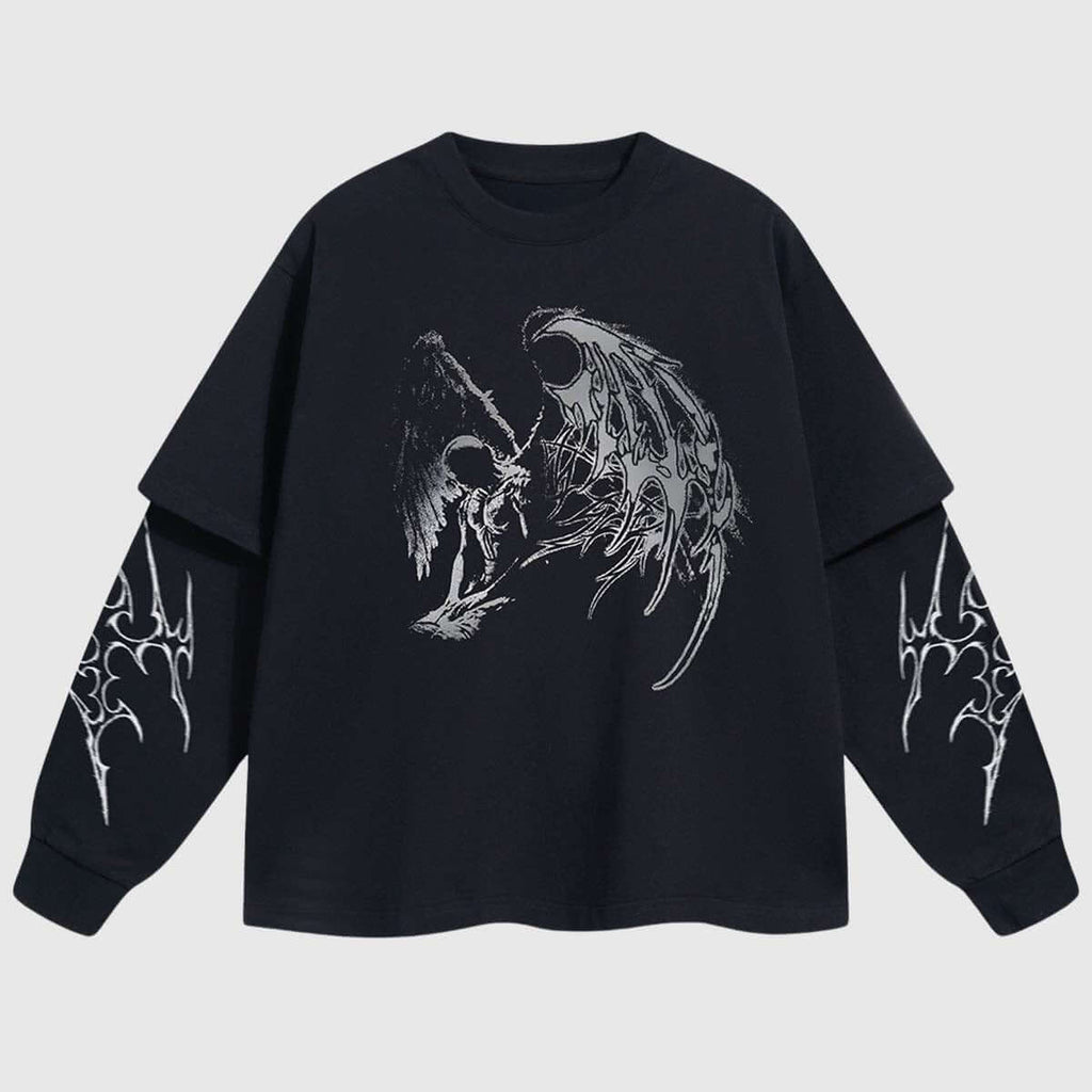 Angel and Thorn Graphic Cotton Sweatshirt