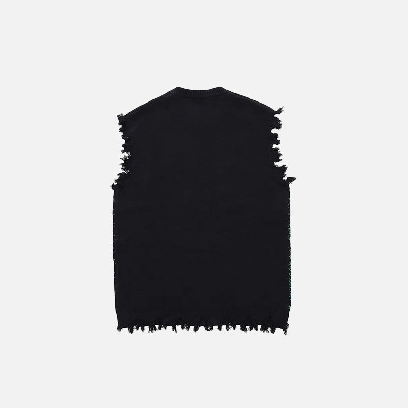 Y2K Vintage Distressed Knitted Vest