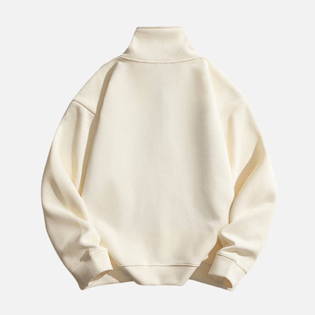 Solid Half-Zip Stand Collar Sweatshirt