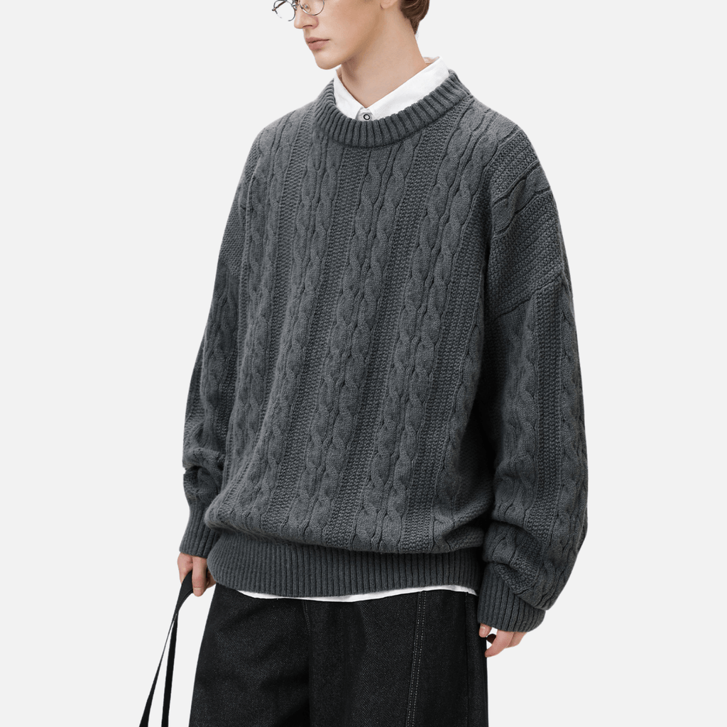 Cable Knit Crewneck Sweater