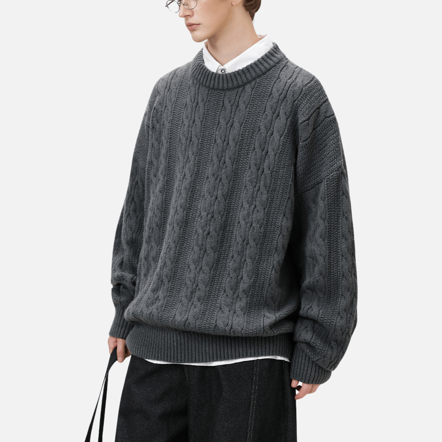 Cable Knit Crewneck Sweater