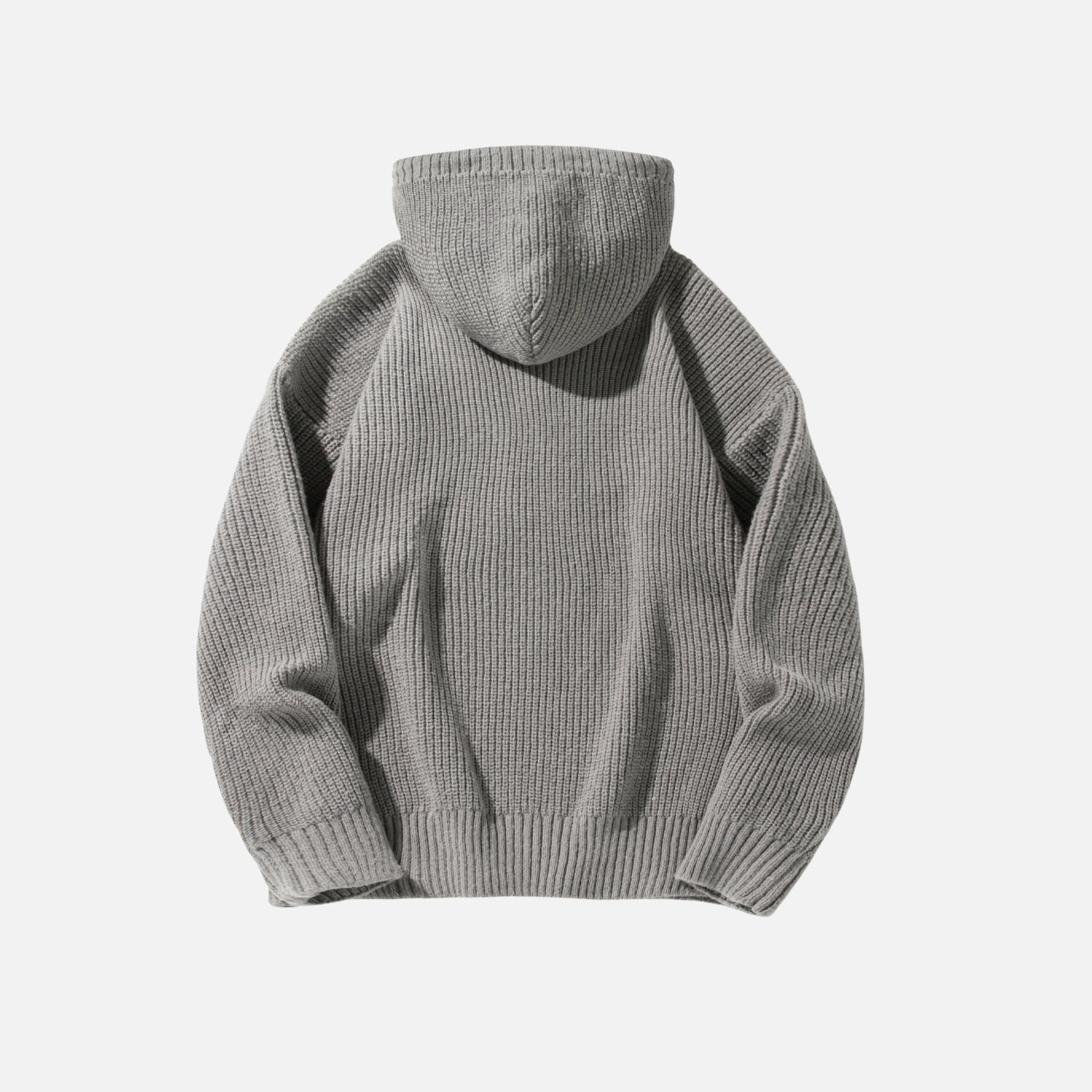 Solid Color Knit Hoodie