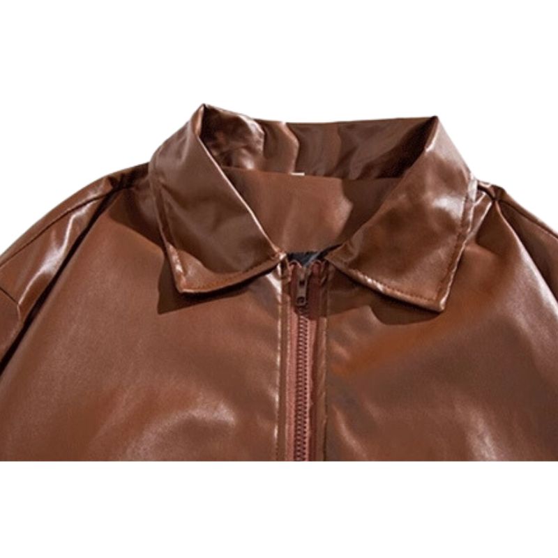 Loose Collar Motorcycle Jacket