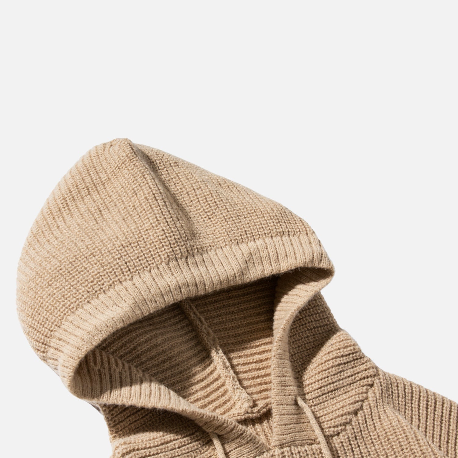 Solid Color Knit Hoodie