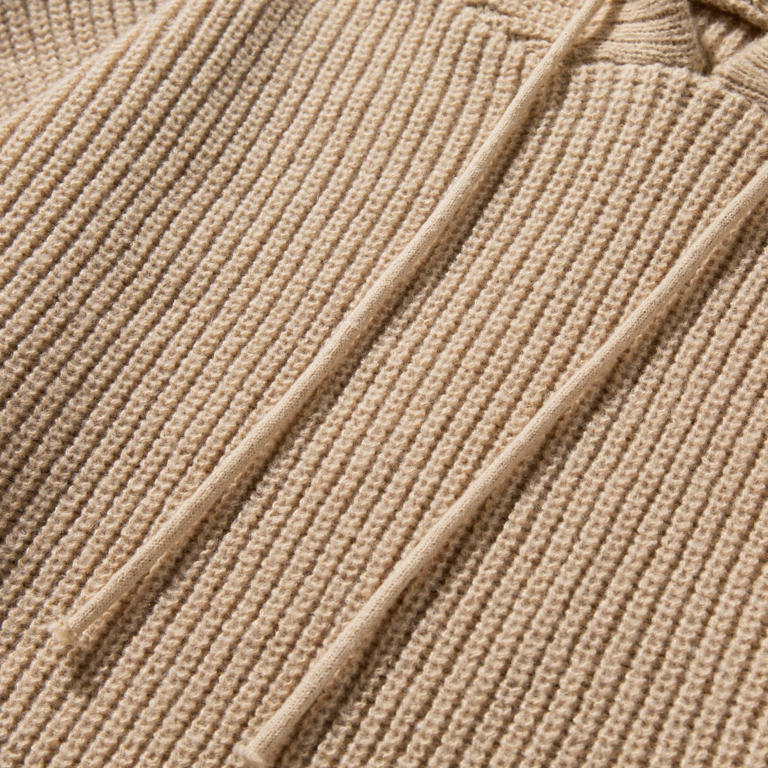 Solid Color Knit Hoodie