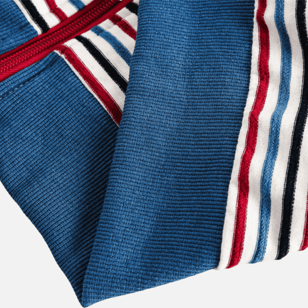 Colorblock Stripe Stand Collar Jacket