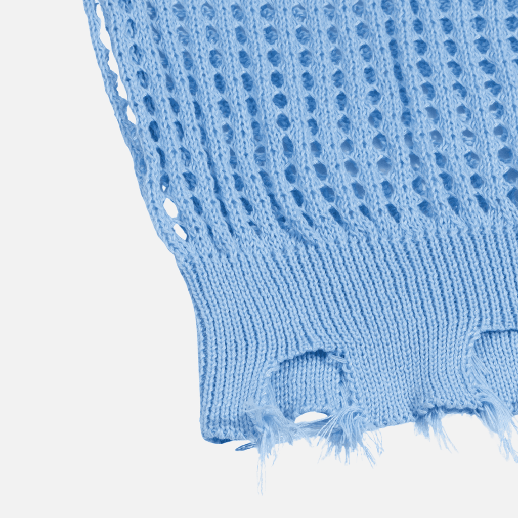 Distressed Letter Knit Vest