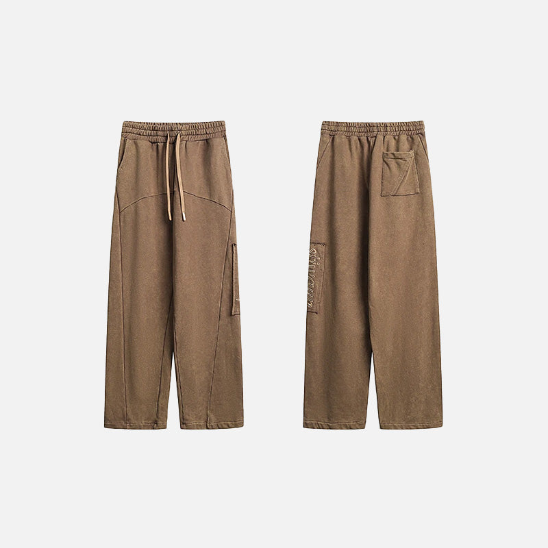 Front & Back view of the Coffee Y2k Vintage Baggy Jeans in a gray background