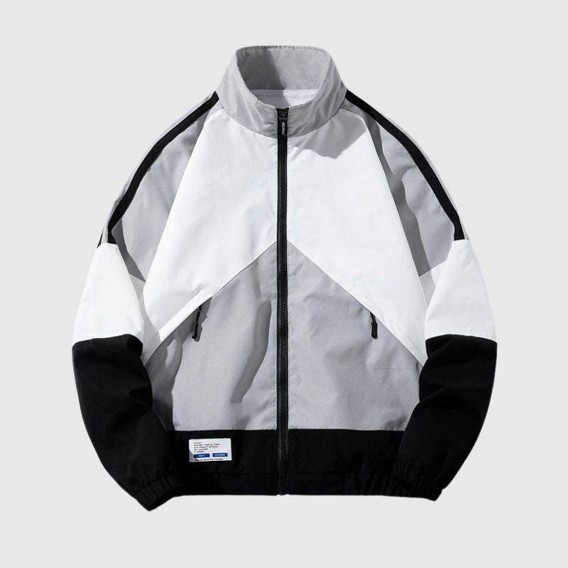 Color-Blocked Baseball Jacket