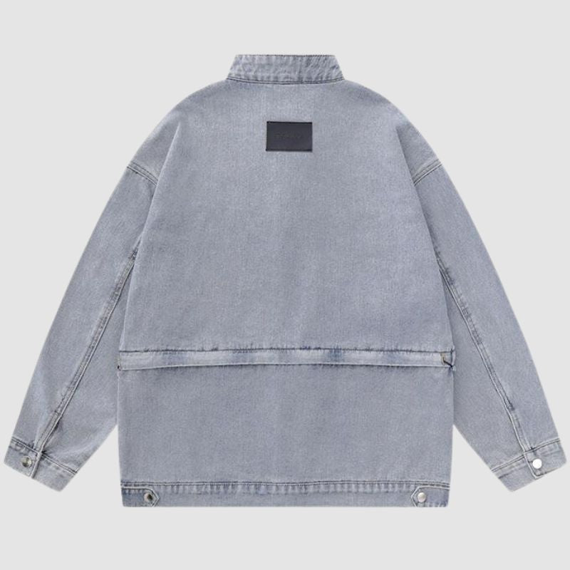 Number Embroidered Denim Jacket