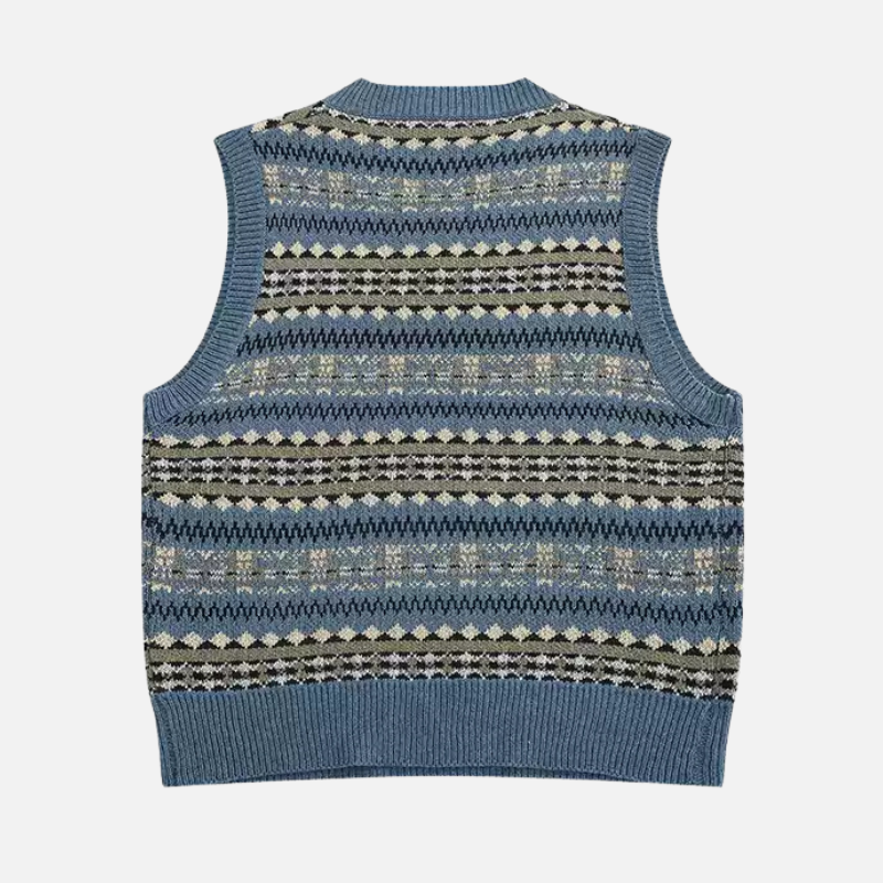 Retro Striped Knit Vest