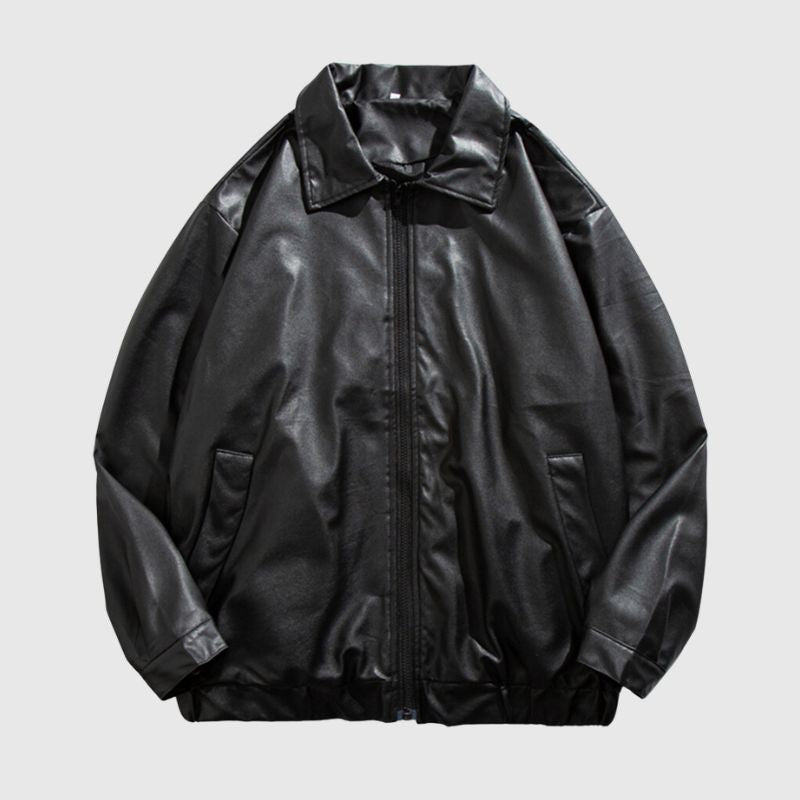 Loose Collar Motorcycle Jacket