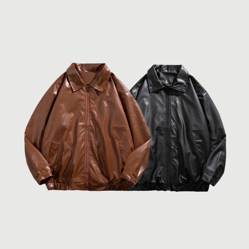 Loose Collar Motorcycle Jacket