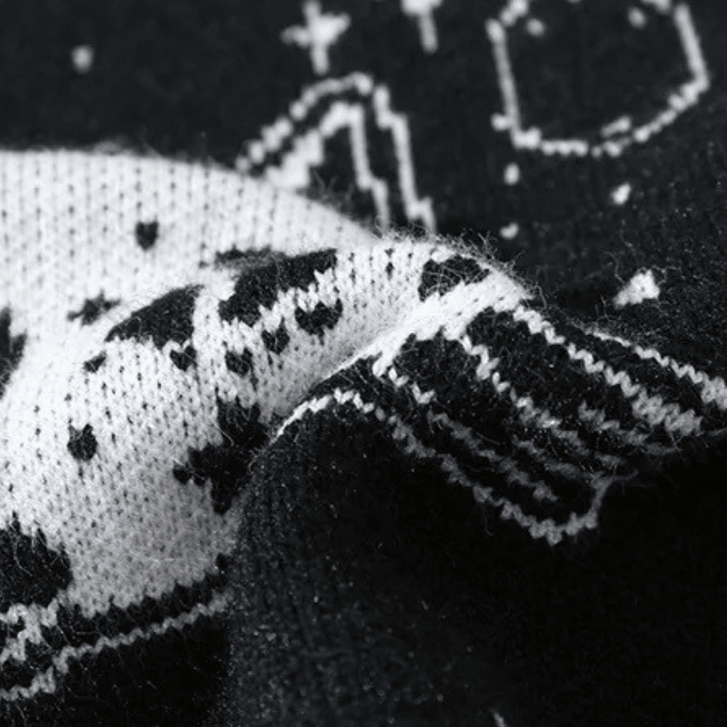 Cartoon Kitten Pattern Knitted Sweater