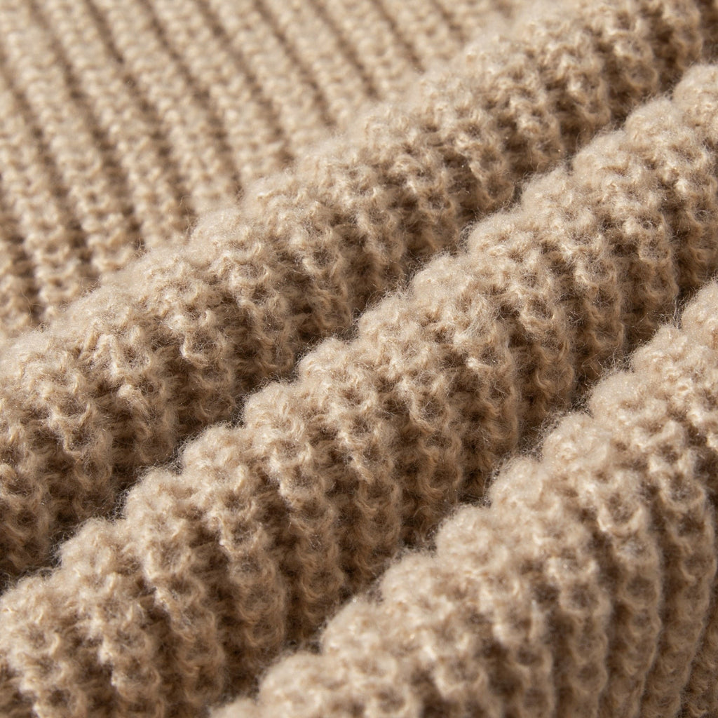 Solid Color Knit Hoodie