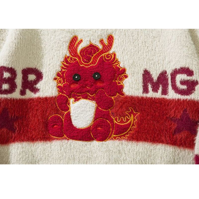 Cartoon Dragon Knit Sweater