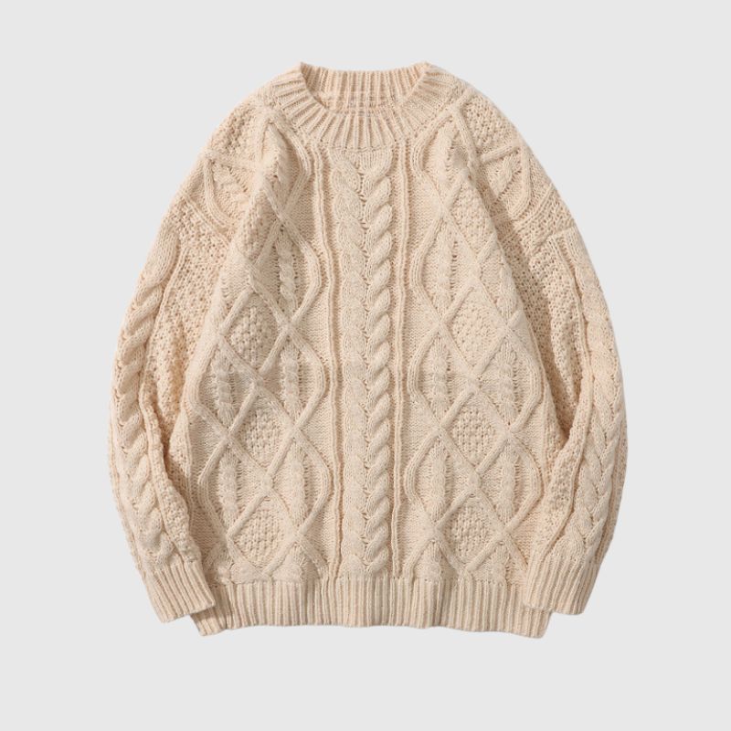 Vintage Twist Solid Color New Year Sweater