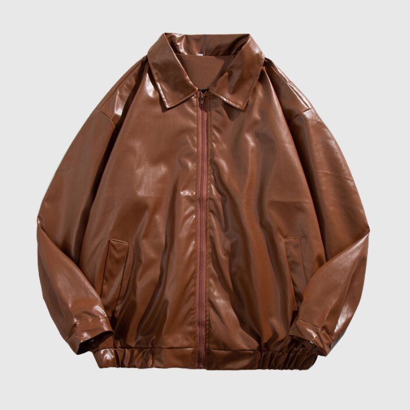 Loose Collar Motorcycle Jacket