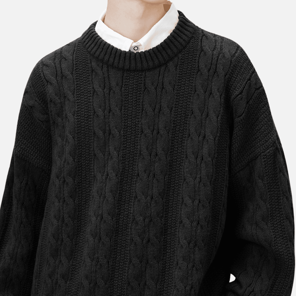 Cable Knit Crewneck Sweater