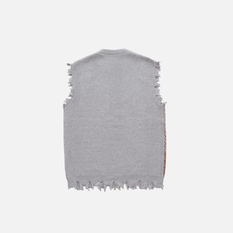Y2K Vintage Distressed Knitted Vest
