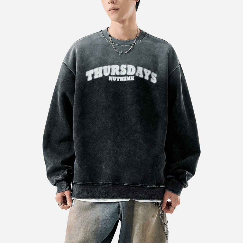 "Thursdays Nuthink" Washed Sweatshirt