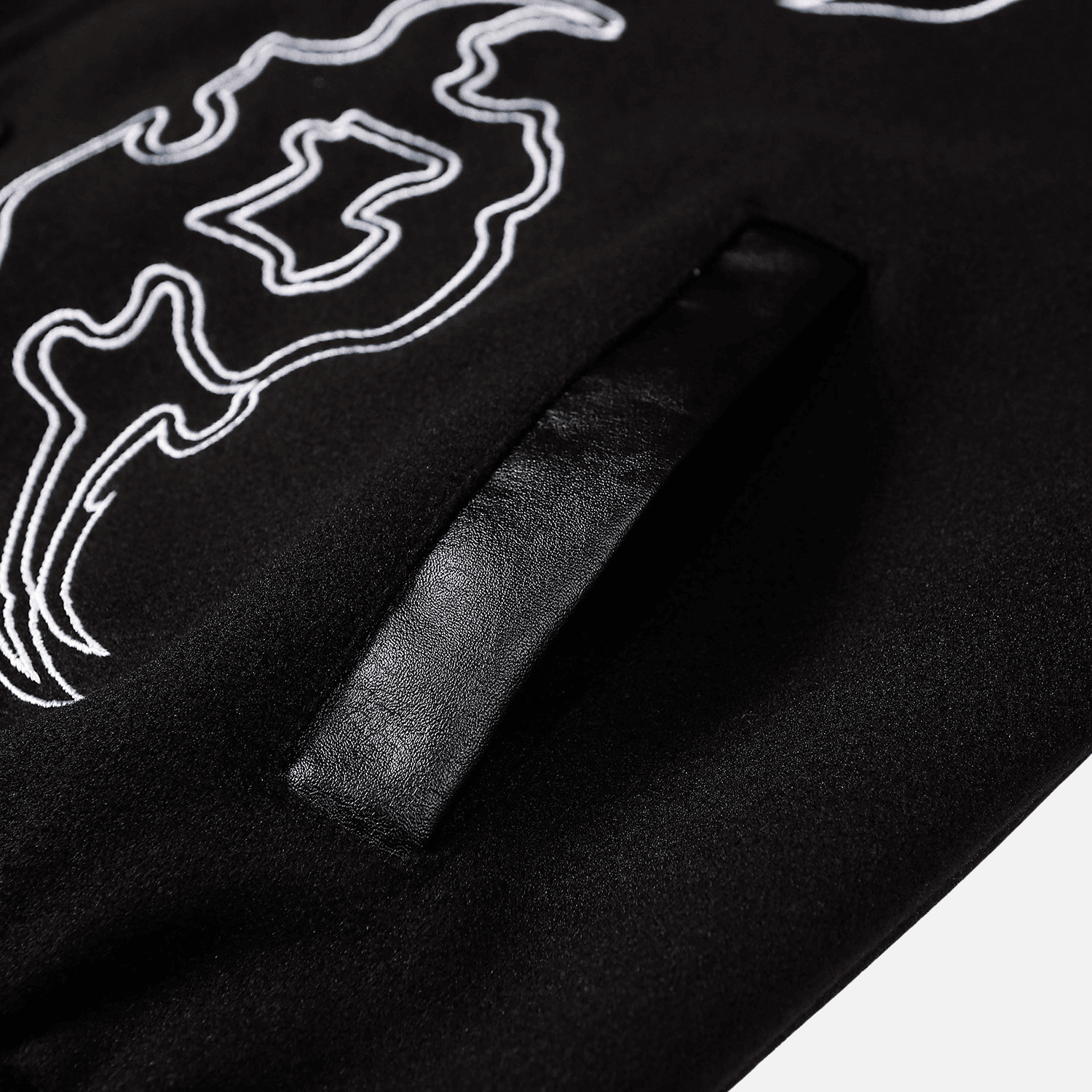 Symbol Embroidery PU Leather Stitching Baseball Jacket