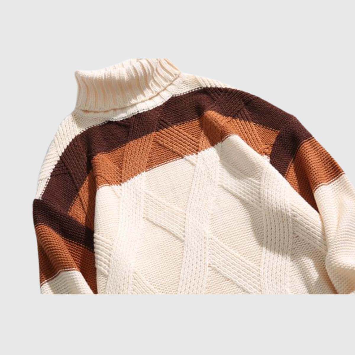 Vintage Colorblock Turtleneck Sweater