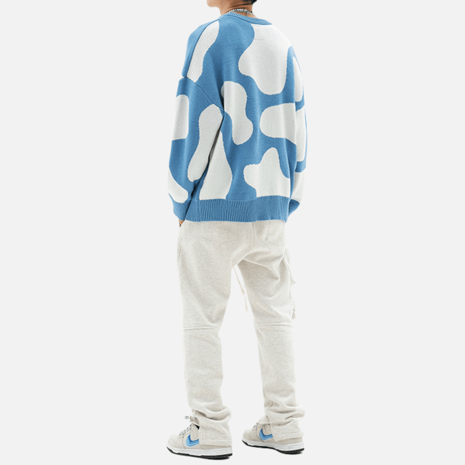 Cow Pattern Colorblock Sweater