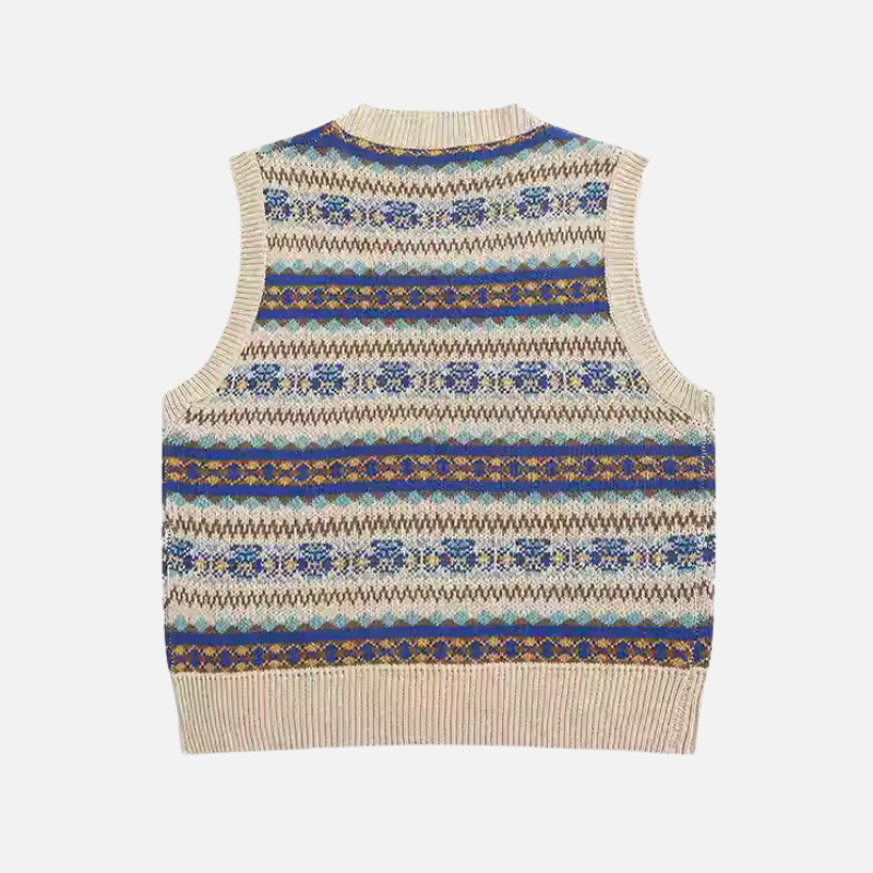 Retro Striped Knit Vest