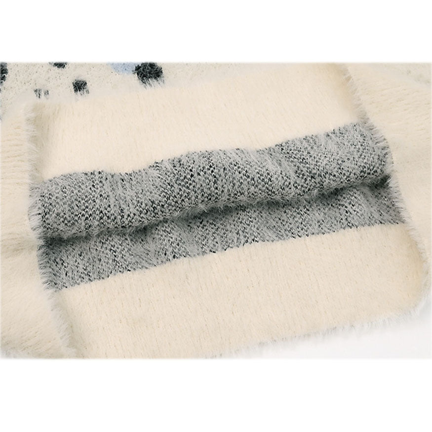 Fuzzy Rabbit Pattern Sweater